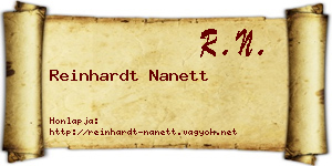 Reinhardt Nanett névjegykártya